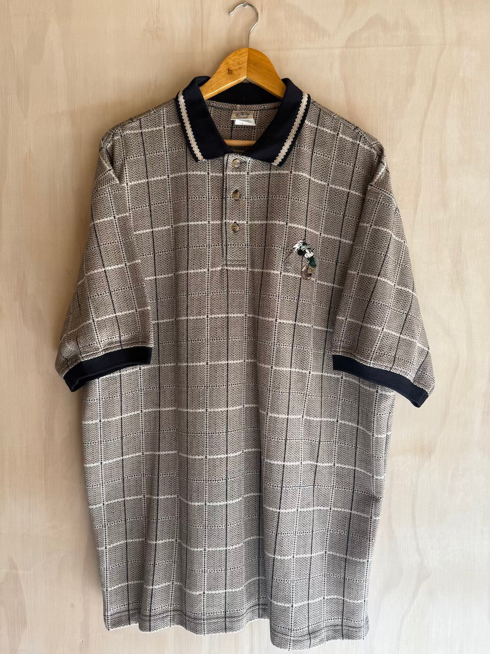 Vintage Plaid Mickey Mouse Golf Disney Polo (XXL)