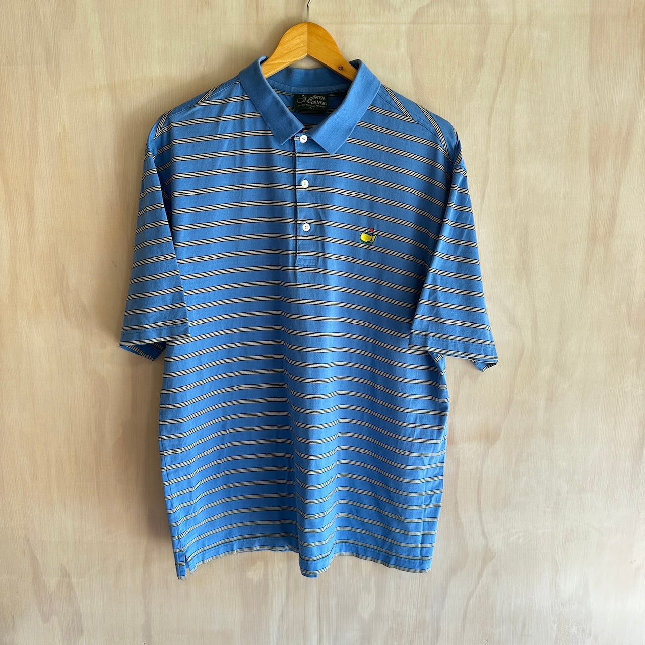 Vintage Masters Blue Striped Golf Polo (L)