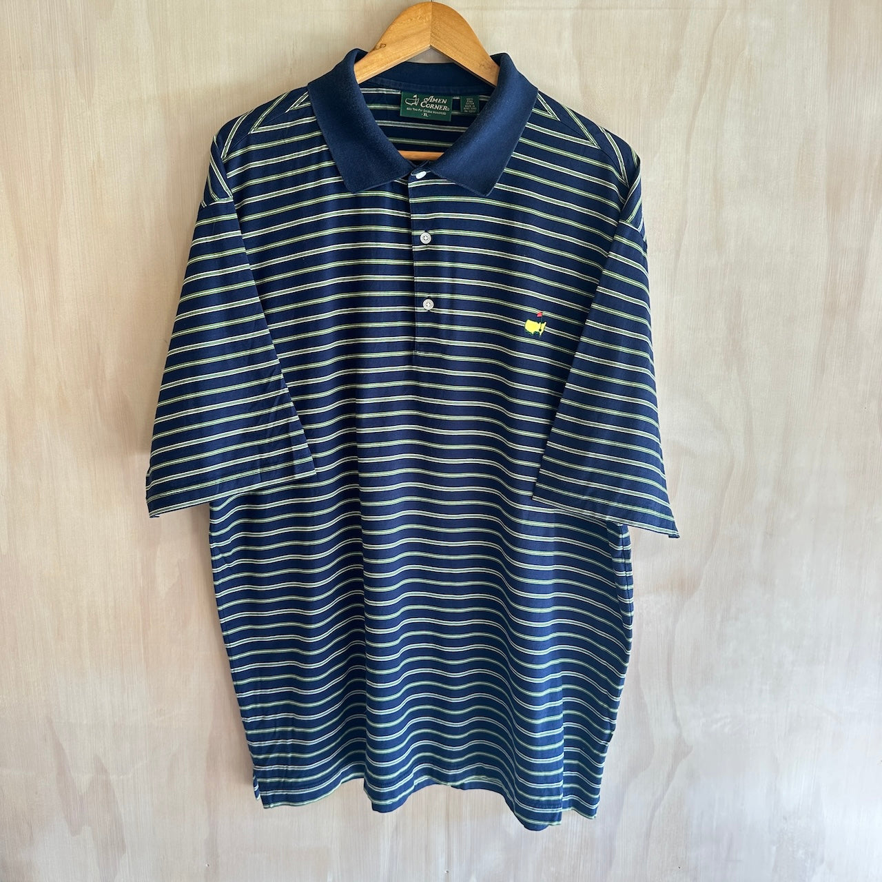 Vintage Masters Blue Striped Golf Polo (XL)