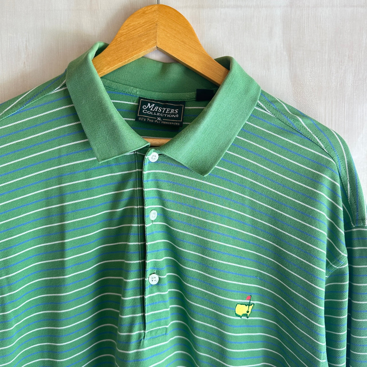 Green Masters Striped Golf Polo (XL)