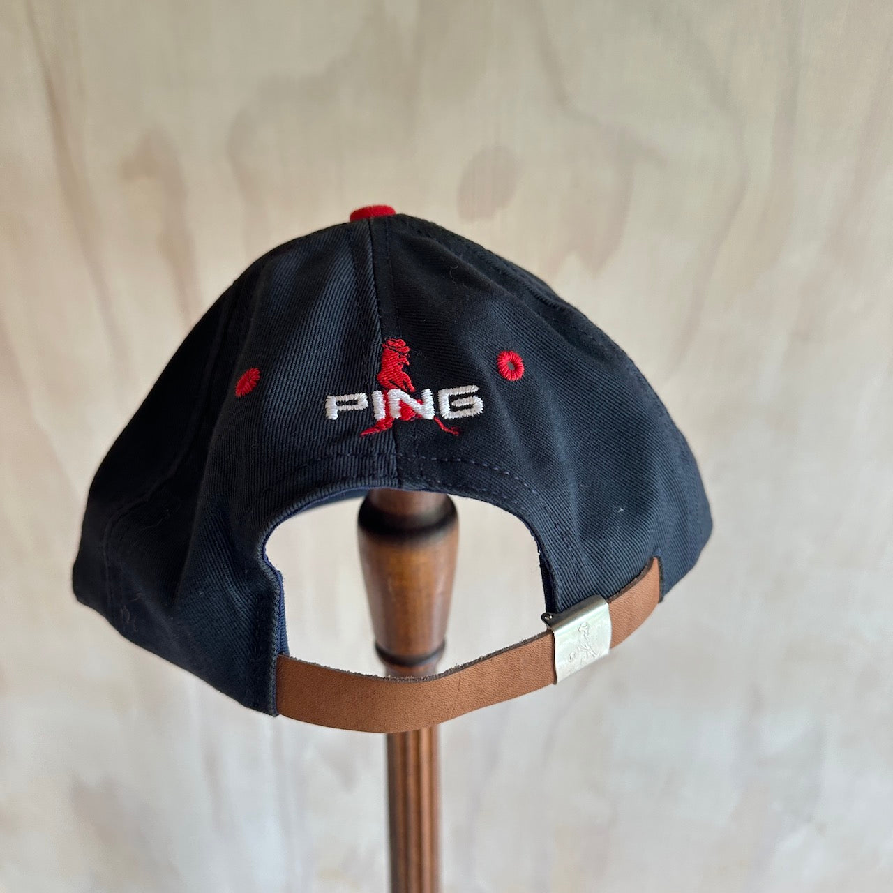 Vintage 2-Tone PING Man Golf Leather Strap Hat