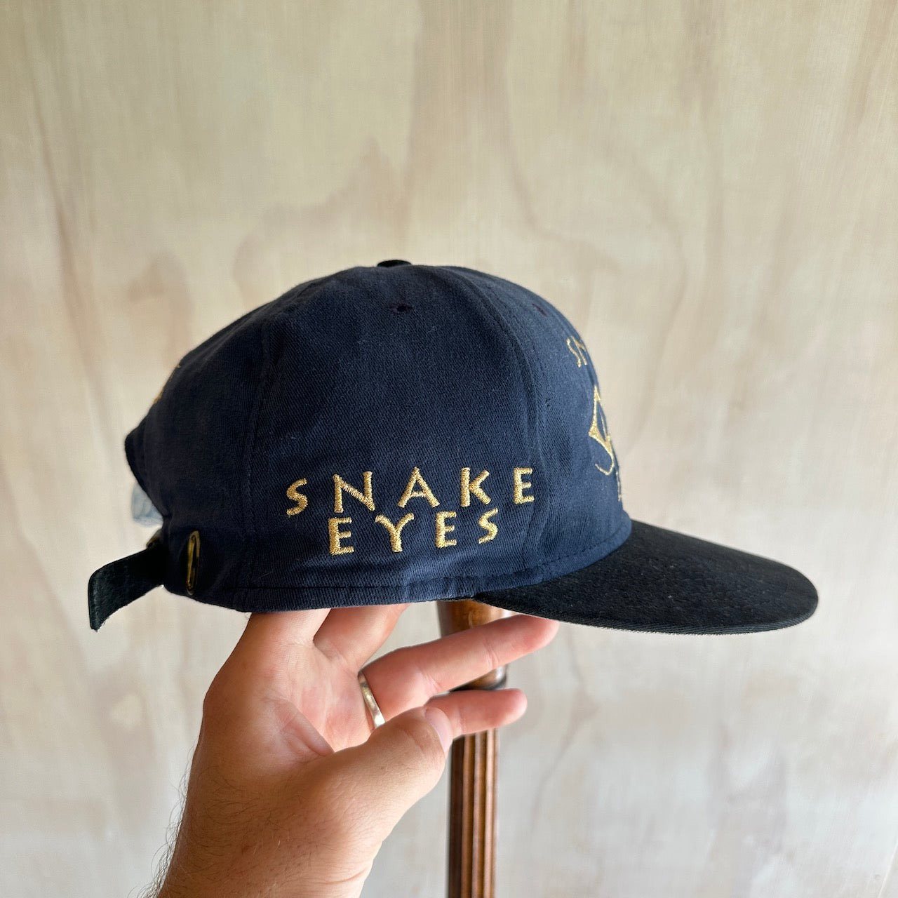 vintage Snake Eyes Golf Hat Wide Brim Leather Strap by Roxxi (NWT)