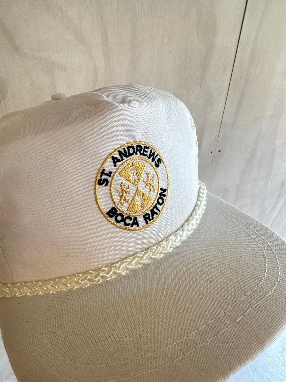 Vintage Saint Andrews Rope hat by La Mode leather strap