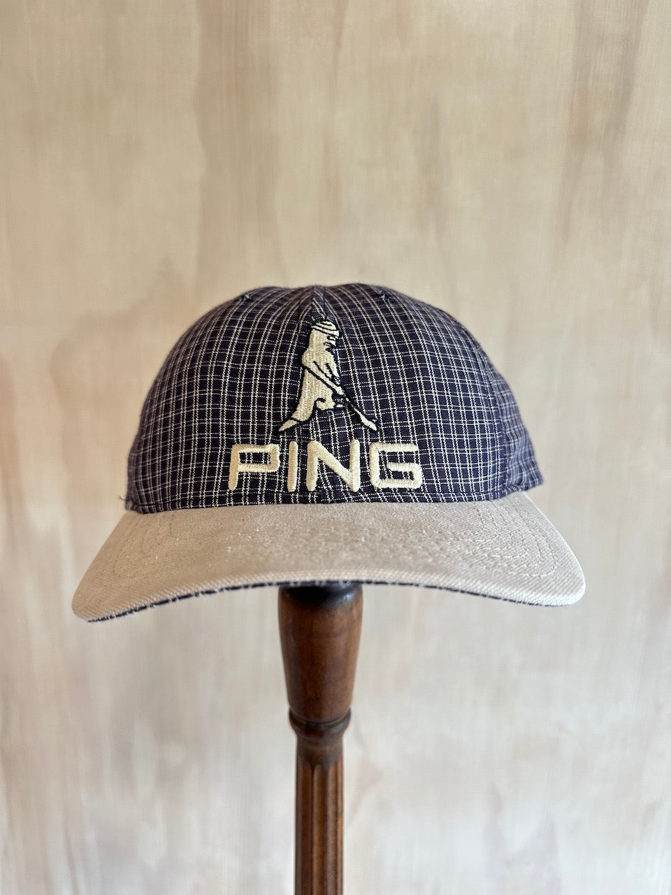 Vintage 2 Tone Checkered PING Golf Hat