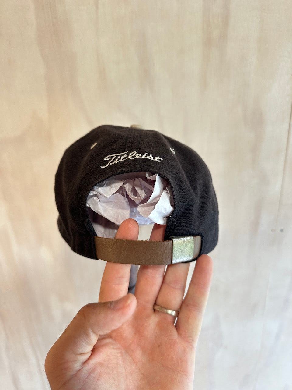 Vintage Titleist 2-tone Leather Strap Golf Hat