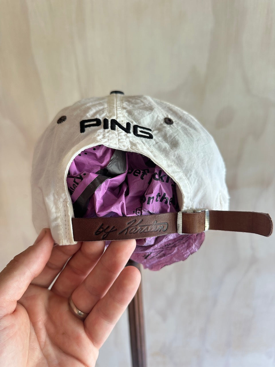 Vintage PING by Karsten Leather Strap Hat