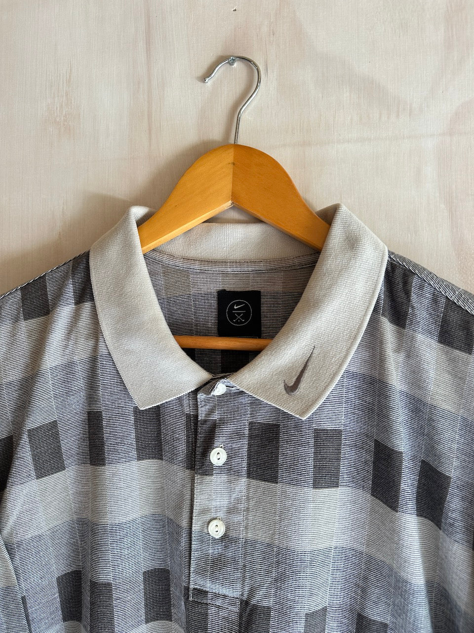 Vintage Collar Swoosh Nike Geometric Golf Polo (L)