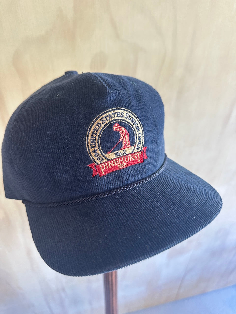 Vintage Pinehurst Corduroy Rope Hat Leather Strap by Texace