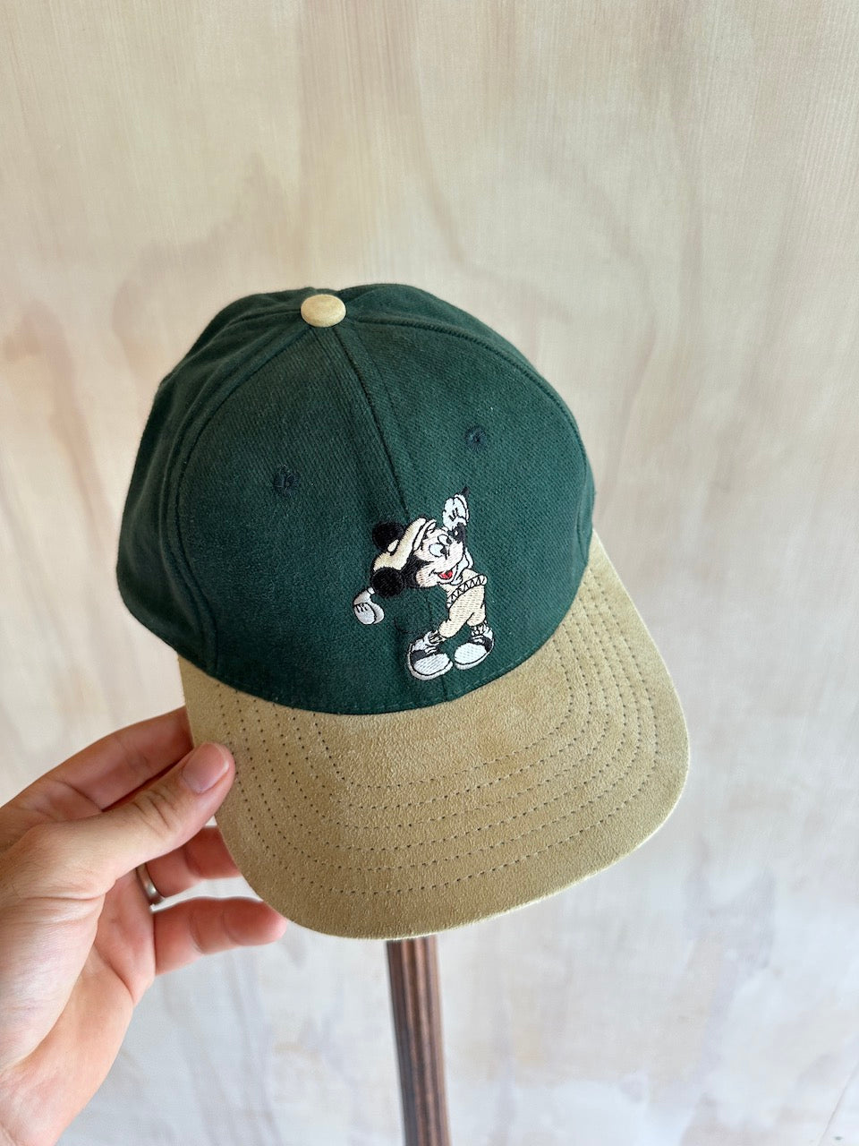 Vintage Disney Mickey 2-Tone Leather Strap Hat