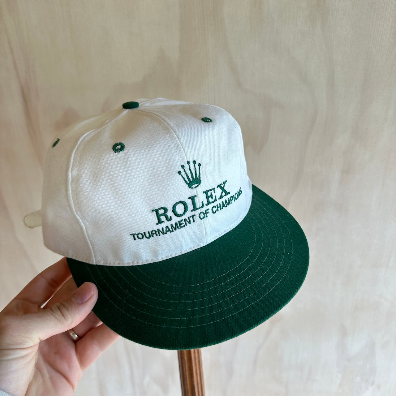 Vintage Rolex Leather Strap Golf Hat by Texace